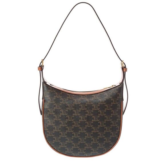 CELINE Heloise Small Triomphe Canvas & Leather Shoulder Bag - Picture 2 of 4